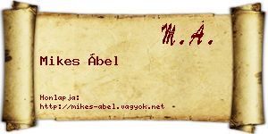 Mikes Ábel névjegykártya
